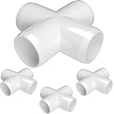 FORMUFIT F112CRX-WH-4 Cross PVC Fitting, Furniture Grade, 1-1/2" Size, White (Pack of 4)