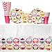 Cupcake Birthday Party Supplies Pack for 16 Guests: Straws, Dessert Plates, Beverage Napkins, Table Cover, and Cups