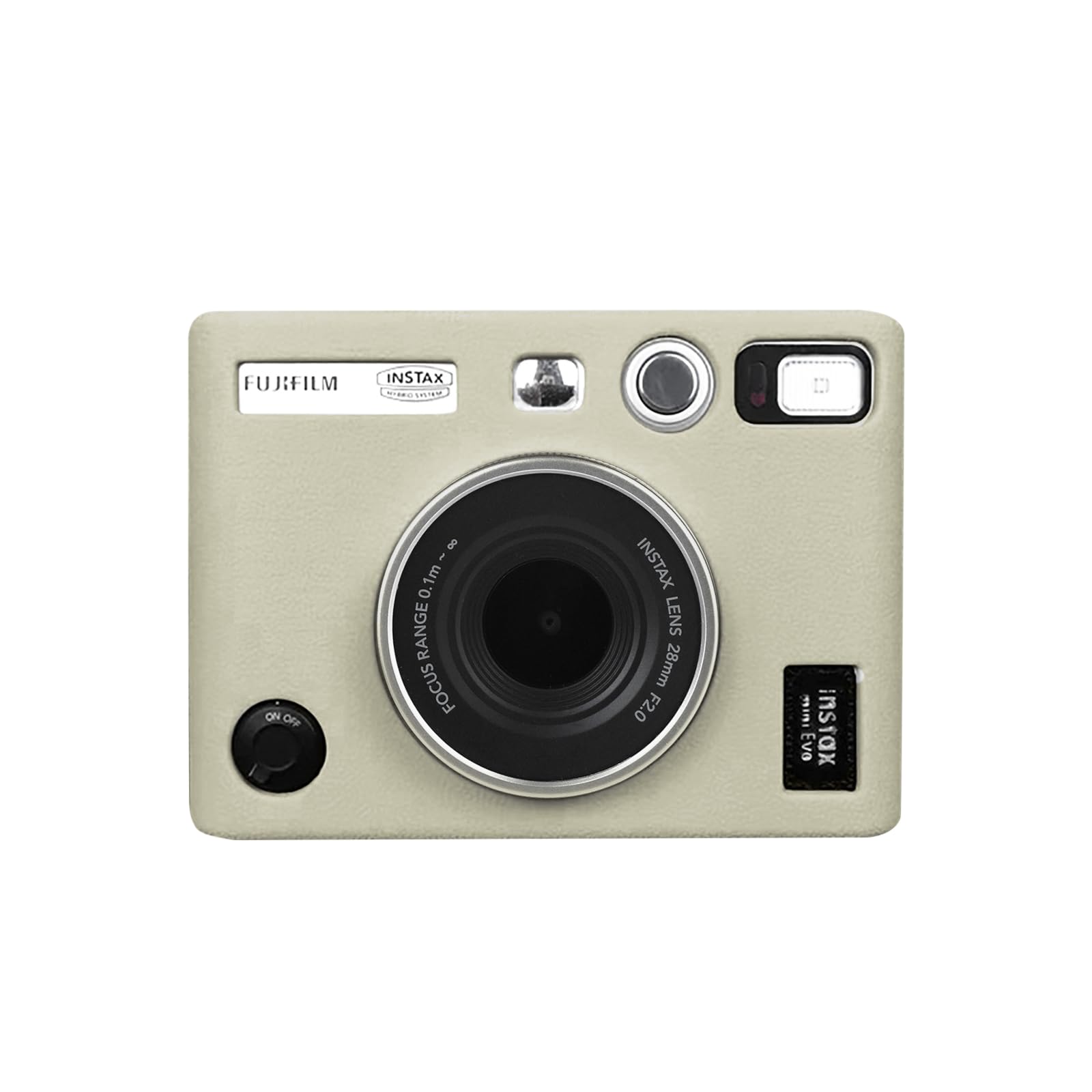 MUZIRI KINOKOO Mini EVO Case Silicone Protective Case - Light Weight Soft Rubber Easy Carrying Case - Compatible for Fuji Instax Mini EVO Instant Camera - White