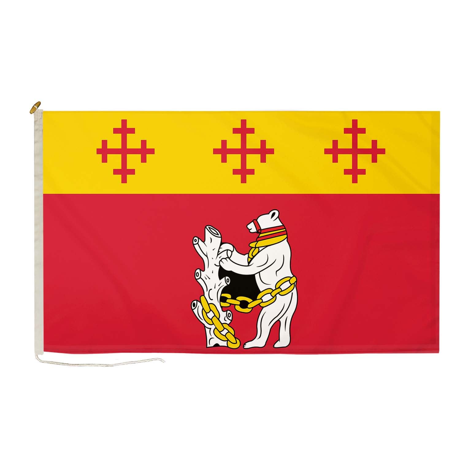 DuraFlag Warwickshire Old 5ft x 3ft with Rope and Toggled - Premium Quality 5x3 Flags