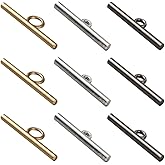 SUNNYCLUE 24Pcs 3 Colors Silver Toggle Clasp T Bar Jewelry Making Alloy Gold Colorful Small Metal Craft End Closure Connector Findings Accessories for Jewelry Making Bracelets Necklaces Bags DIY Decor