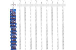ZHAOYAO 10Pcs Station Display Rack Plastic Hanging Display Strips with Hooks, Merchandise Display Clip with Label Header for Retail Store Display