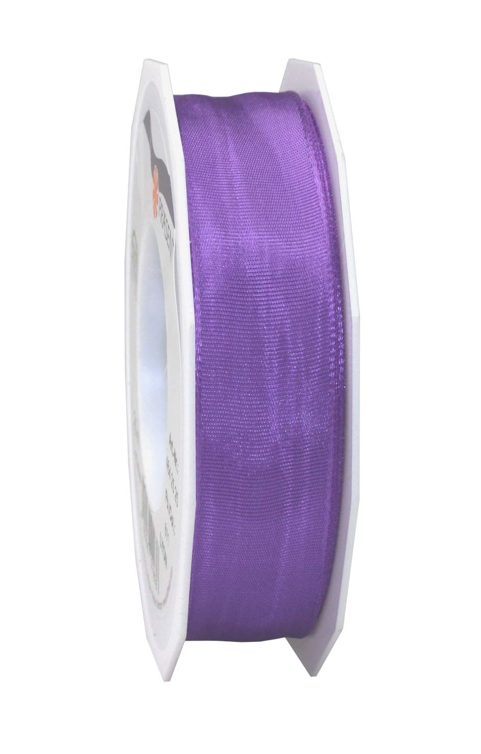 Präsent - Lyon Wired Taffeta Ribbon Purple 25 mm Width, 25 m Length