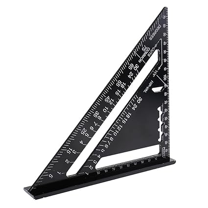 Evalue 7 Inch Metric Aluminum Alloy Speed Square Roofing Triangle Angle Protractor