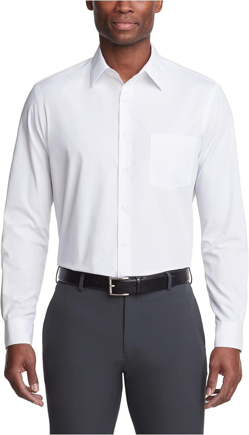 Van Heusen Mens Dress Shirt Regular Fit Poplin SolidDress Shirt