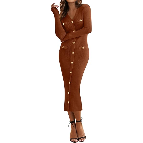slim fit dress slacks Amal Button Front Sweater Dress