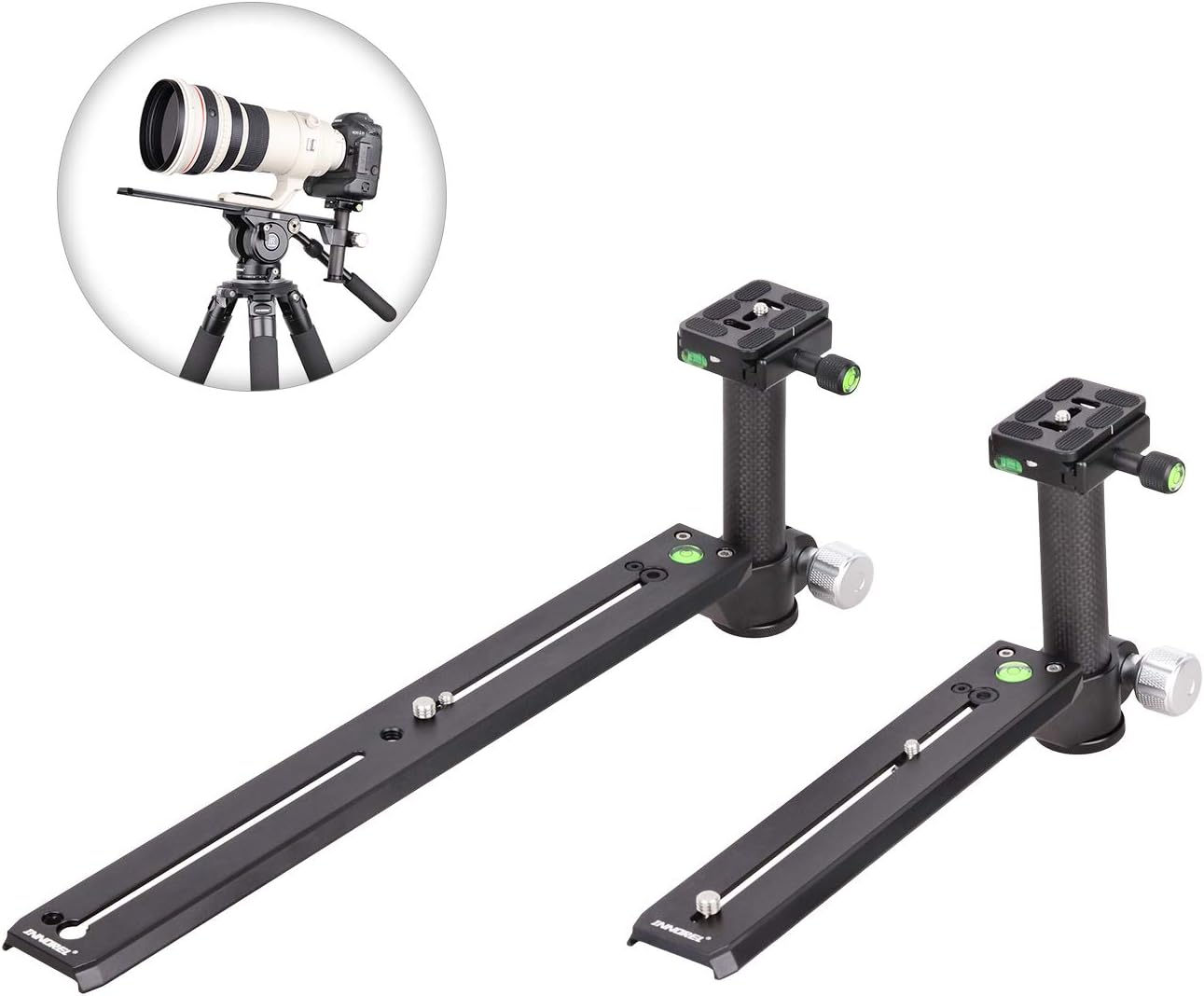 Telephoto Long-Focus Lens Bracket Clamping Pillar Camera Support Holder Nodal Slide Plate for Hydraulic Tripod Head (250mm)