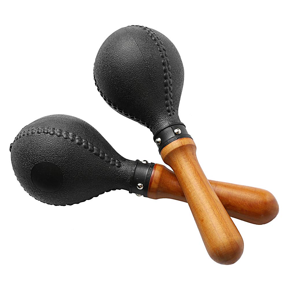 Photo 1 of Percussion Maracas Pair of Shakers Rattles Sand Hammer Percussion Instrument with ABS Plastic Shells and Wooden Handles for Live Performances and Recording Sessions