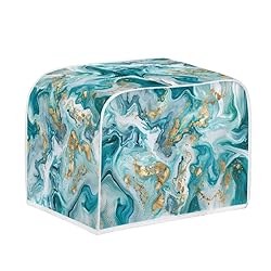 Coldinair Teal Gold Marble Print 4 Slice Toaster