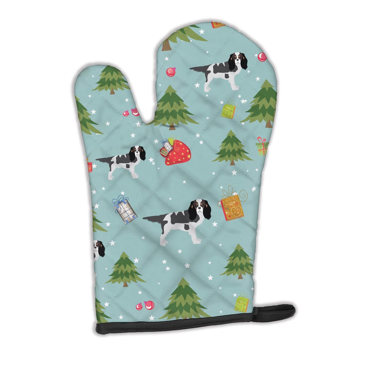Caroline's Treasures Christmas Cavalier King Charles Spaniel Tricolor Oven Mitt BB4920OVMT, Fabric, Multicolor, 12" by 8.5"