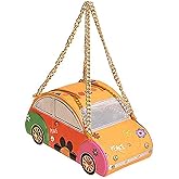 Lyuxhetaokdiq Women PU Leather Car Shaped Chain Shoulder Bag Handbag Purse