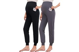 AMPOSH Women's Maternity Jogger Pants Soft Stretchy Sweatpants Pregnancy Lounge Clothes