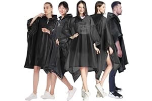 YUNLOVXEE Rain Poncho Raincoats for Adults Reusable - 2-5 Pack EVA Waterproof Rain Coat with Hood, Rain Gear for Women Men