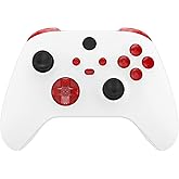 eXtremeRate Replacement Buttons for Xbox Series X & S Controller, Clear Red Custom Accessories Repair Bumpers Trigers Dpad ABXY Start Back Sync Share Keys Parts for Xbox Core Wireless Controller