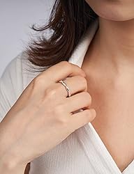 Oivley Wedding Band for Women Twisted Rope 925