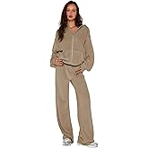 yidengymx Womens 2 Piece Velour Tracksuit Two Piece Soft Velvet Hooded Sweatsuits for Women Lounge with Pockets