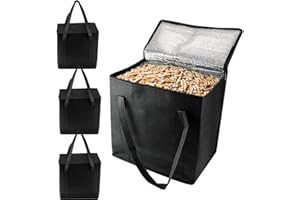 3Pcs Wood Pellet Storage Bag-Smoker Pellet Dispenser Waterproof Wood Pellet Container Fuel Pellet Storage Bag for Outdoor Cam