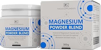 Magnesium-Pulver - 50:50 Magnesiumglycinat und Magnesiumtaurat [300 g] | Vegan, ohne GVO, Gluten & Milch | Sehr bioverfügbare