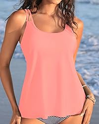 Womens Flowy Tankini Tops Only - Modest Bathing