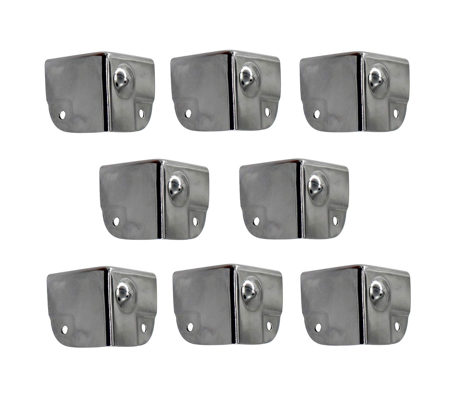 Chromed Iron Case Corner Protector Metal Box Corner Support Angle Guard Chest Wrap Angle 40x40x40mm Pack of 8