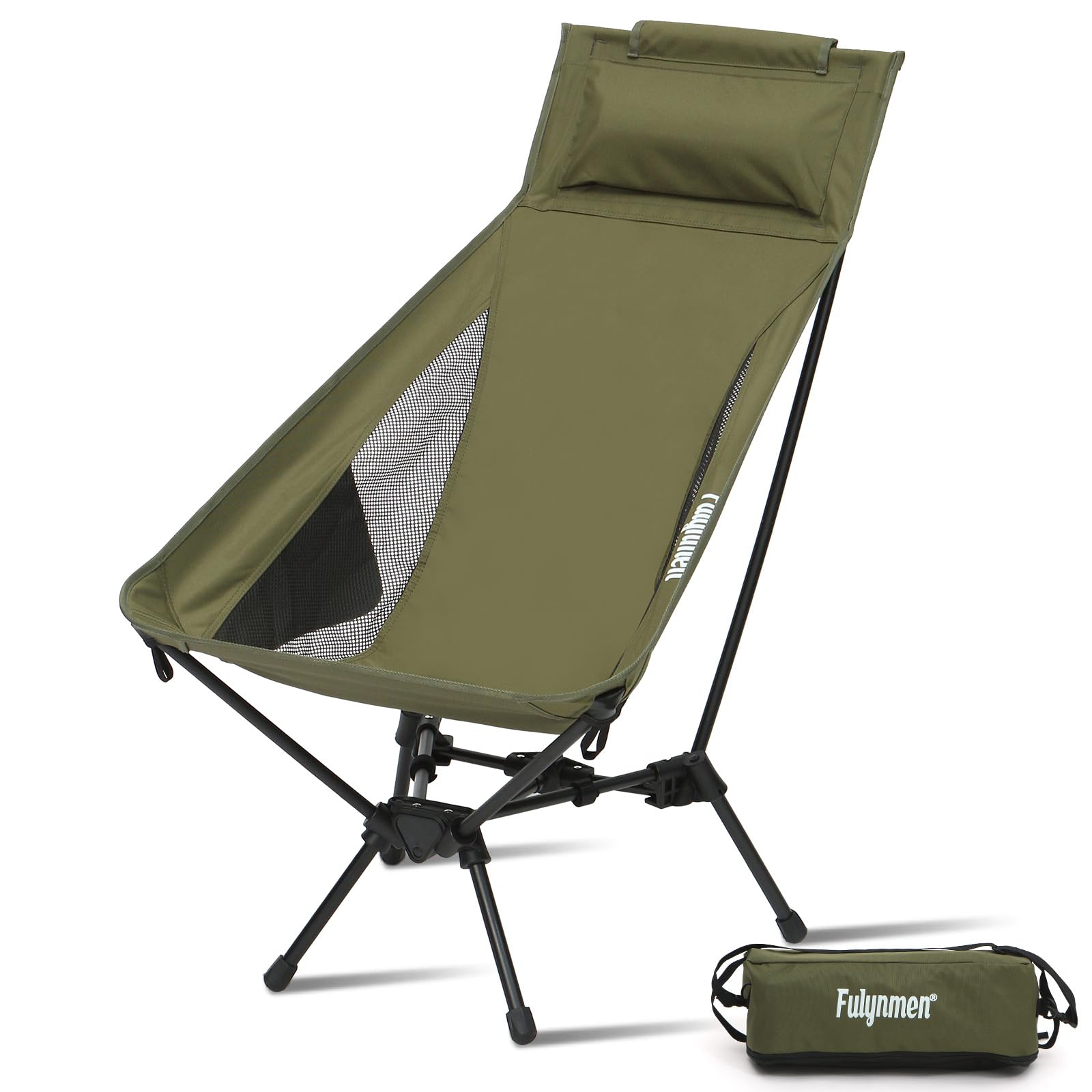 Fulynmen High Back Camping Chairs for Adults Heavy Duty,Folding Chairs ...