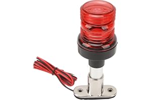 Boat Anchor Light, 6in All Round Stern Light Bright for Fishing Boat (Red), Universal Marine 12‑24V Waterproof Marine Boat Ya