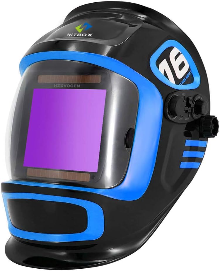 HITBOX Large Viewing Screen True Color Solar Powered Auto Darkening