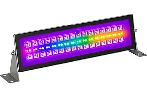 Rhea Arcas 150W RGB Black Light,LED IP65 Waterproof uv Blacklight with Bracket,Glow in The Dark,Black Lights for Glow Party,Fluorescent Poster, Neon Glow,Stage Lighting, Birthday, Body Paint