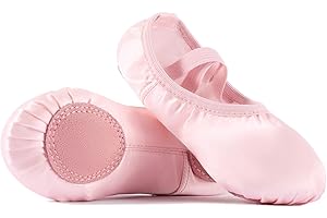 TIEJIAN Satin Ballet Slippers for Girls - Toddler Dance Shoes (Little Kid/Big Kid)