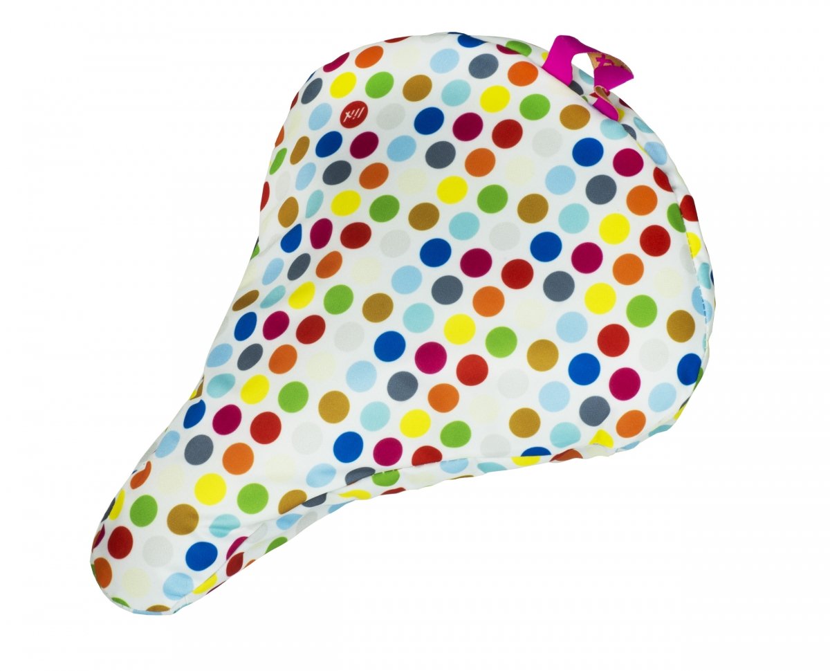 Liix Saddle Cover Polka Big Dots Mix White