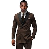 2 Piece Mens Double Breasted Suit Peak Lapel Formal Slim Fit Wedding Suits for Men Double Breasted Blazer Pant Set