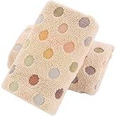 Pidada Hand Towels Set of 2 Colorful Polka Dot Pattern 100% Cotton Soft Absorbent Decorative Towel for Bathroom (Brown)