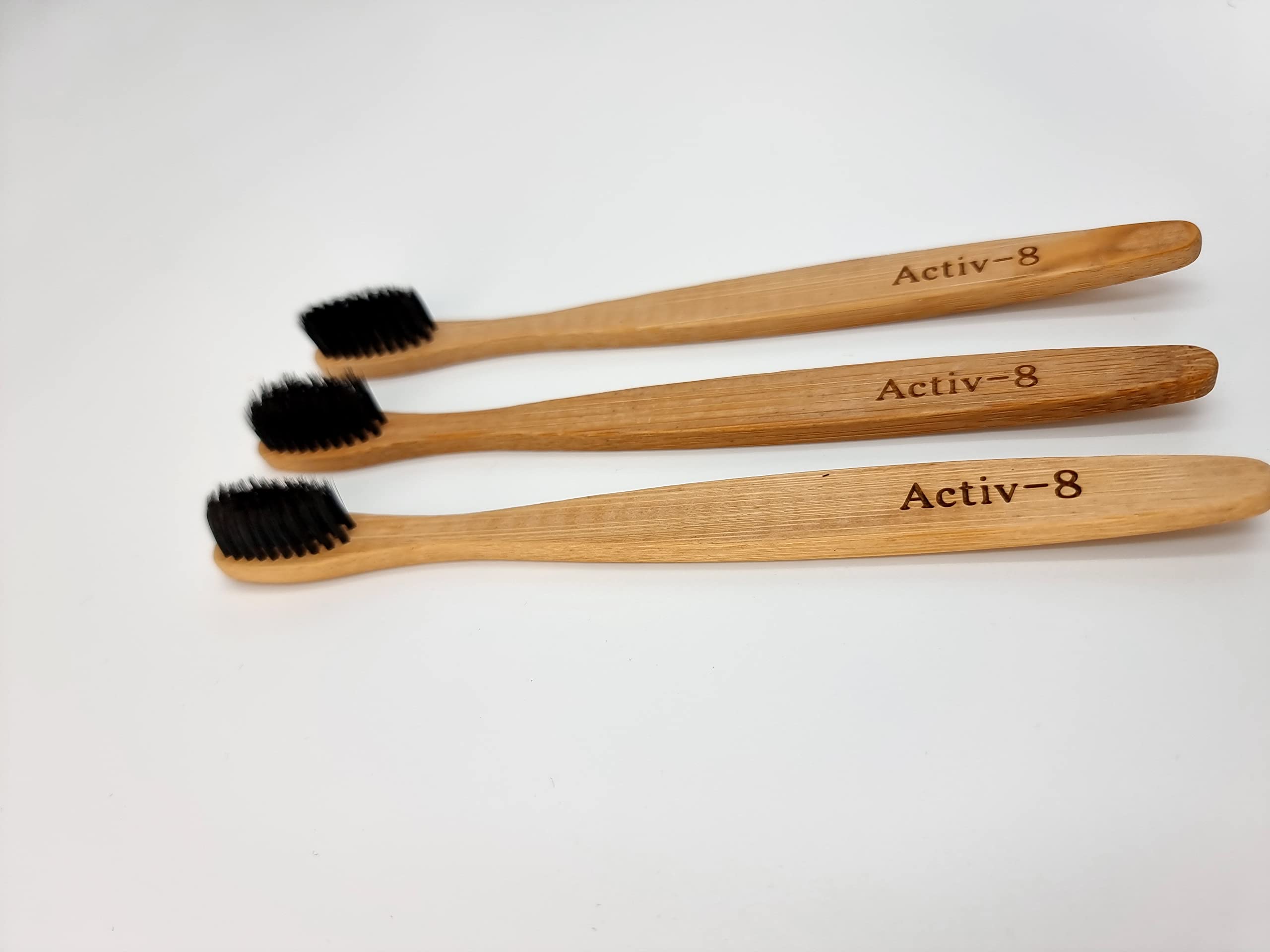 3 Pack of Eco-Friendly Charcoal Bamboo Toothbrushes l Natural Bamboo l Biodegradable Handle, BPA Free Soft Bristles.