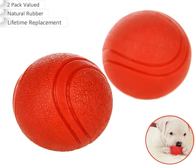 Bojafa Puppy Small Medium Large Dog Toys Balls Solid (2 Pack) Rubber