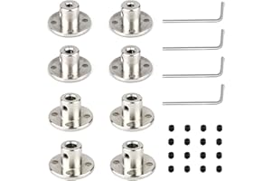 HAMINELER Rigid Flange Shaft Coupling, Guide Shaft Support Coupler High Hardness Metal Axis Bearing Fittings Motor Connector for DIY Handmade Model (3/4/5/6mm (Mixed), 8)
