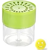 Soap Dispenser Flower Compatible with Scrub Daddy | Refillable Sink Pump | Durable ABS and PS Soap Dispenser Fits Round Sponges, One-Handed Soap Pump with Built-In Holder for Neat Kitchen Sink Storage