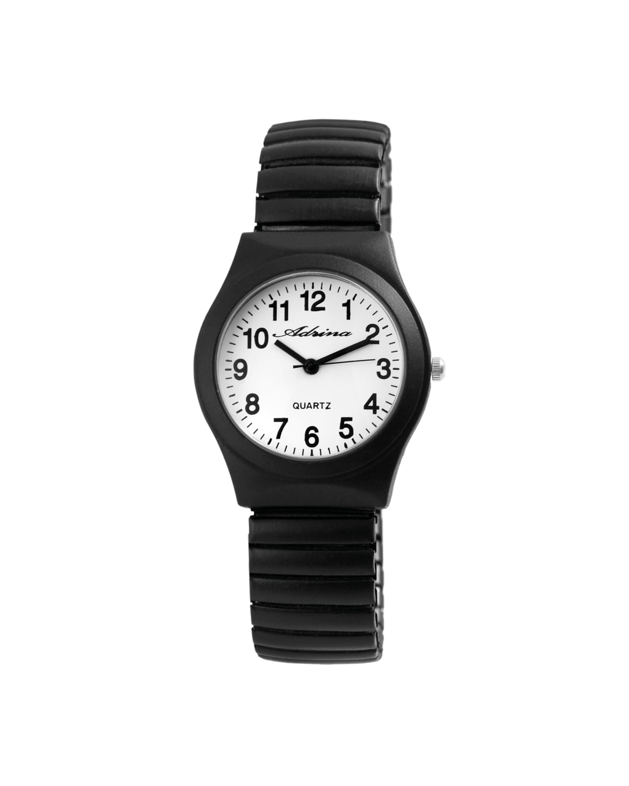 Adrina 1700045 Stainless Steel Analogue Quartz Wrist Watch, Black, Bracelet