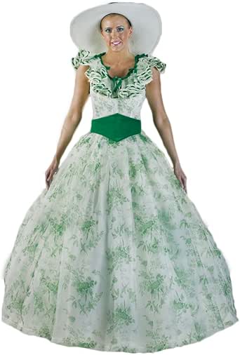 green and white dress