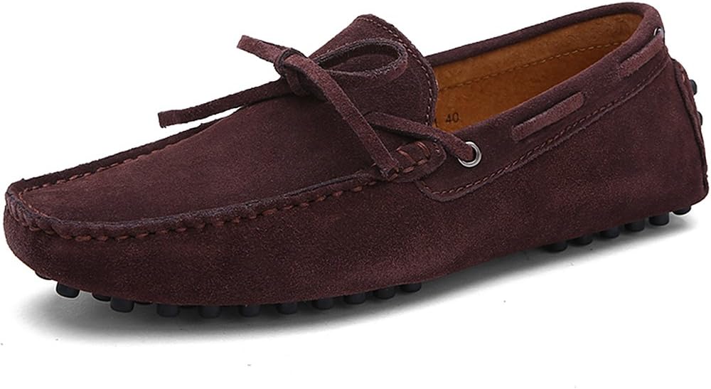 Jamron Men's Soft Suede Driving Loafers Shoes Handmade Moccasin Slippers Big Size