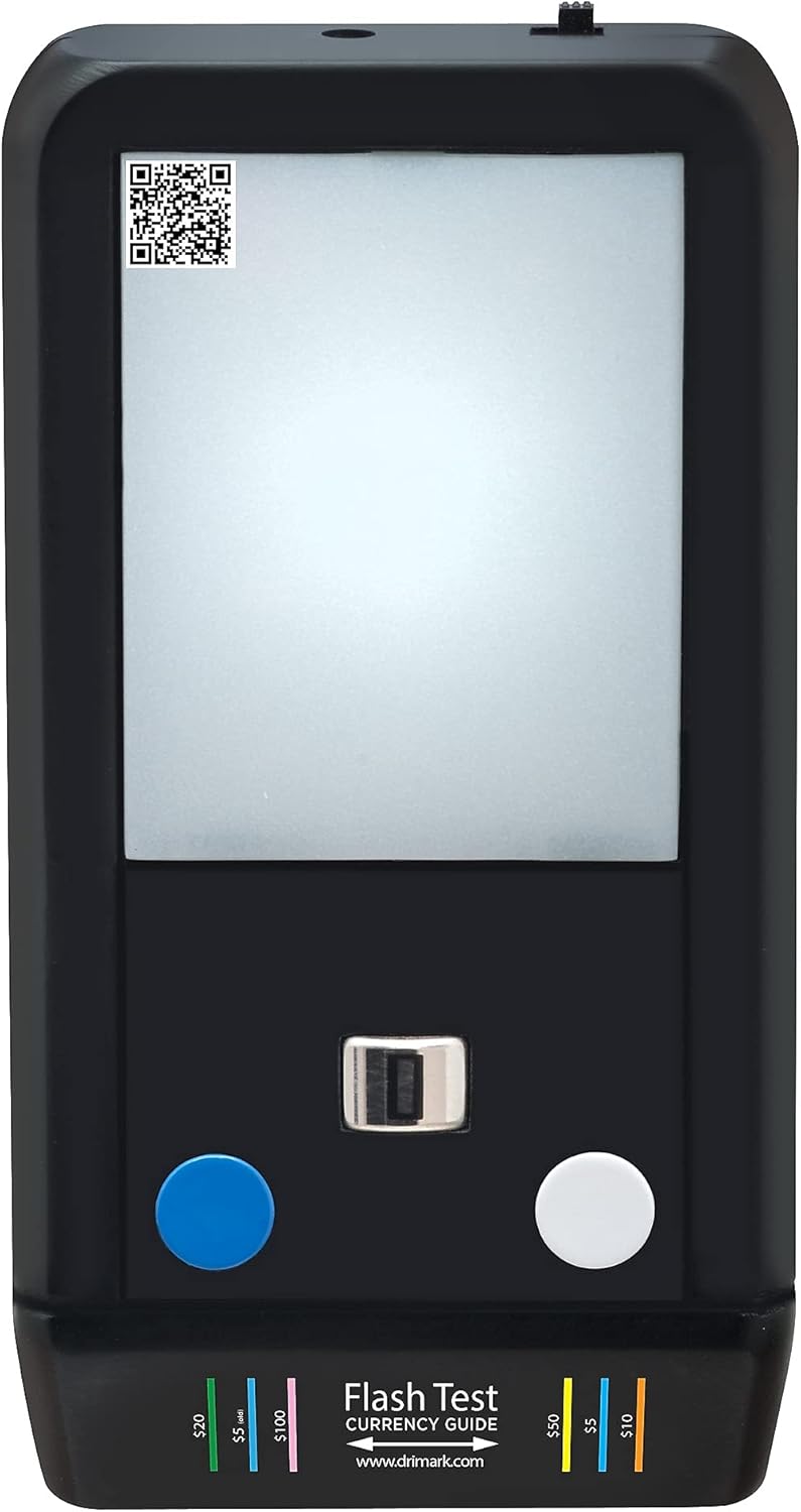 Dri Mark Flash Test Counterfeit Bill Detector, Smallest, Easiest Money Checker, Fake Currency Detection Machine, Ink, UV, and Watermark Flashtest : Office Products