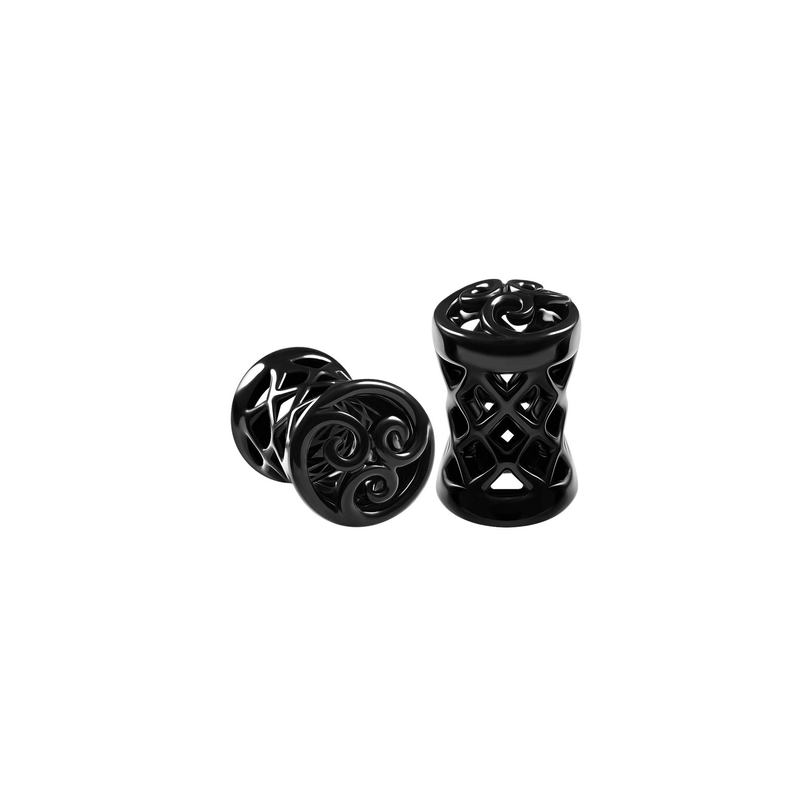 Pair of Blackline Alloy 4gauges 5 mm Double Flared Saddle Piercing Jewellery Ear Flesh Tunnel Stretcher Earring Plugs BG6116K