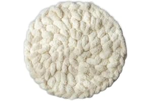 Urnat Cat Knitted Bed Mat, Extra-Soft Washable Warm Round Pads Cushions for Indoor Kittens, Cat Trees Towers, Perfect for Kneading and Sleeping (White,Medium)