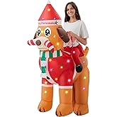 WinnerWhy Christmas Inflatable Costume with LED Light Unisex Adult Inflatable Costumes for Christmas Party Halloween Cosplay