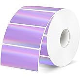 Yegawen Direct Thermal Label 2x1 Inch- Barcode Labels- Holographic Thermal Sticker Labels for Address, Shipping, Compatible with Rollo Label Printer & MUNBYN& Zebra (300 Sheets/Purple)