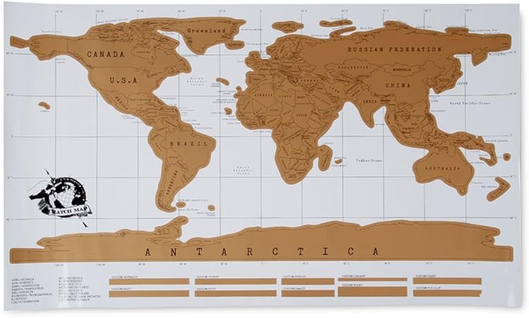 Amazon Floureon スクラッチマップ 絵 ポスター 世界地図 旅行の思い出 地理教材 Scratch World Travel Map 地図 文房具 オフィス用品