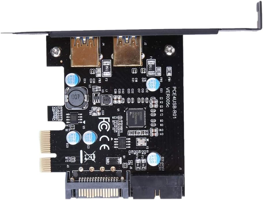 Noblik Super Speed Usb 3.0 Pci-E 2 Port Pci Express Expansion Card 19-Pin Power Connector For Desktops Pc