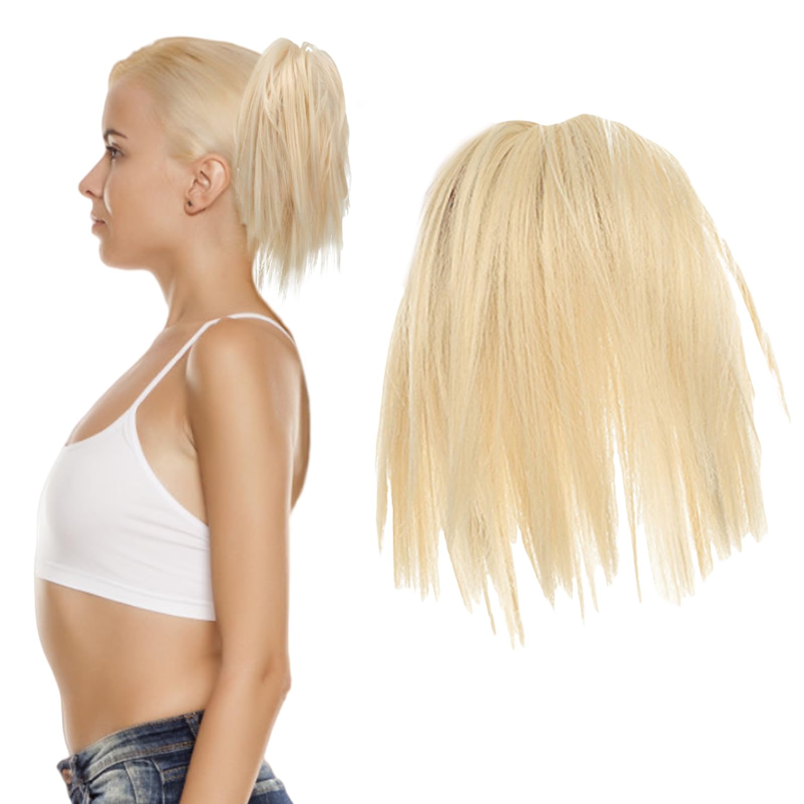 Traziewell Womens Hair Pieces Synthetic Hairpieces Scrunchies for Women High Temperature Wire Hair Extension Updo Messy Buns Blonde 0823