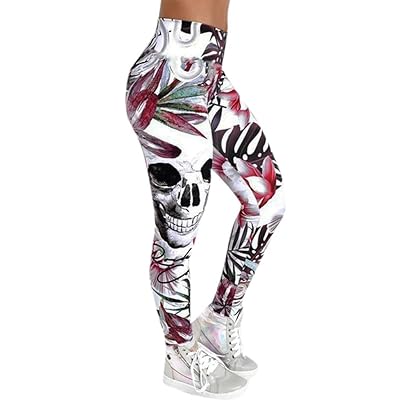 Capri Leggings Amazon Skull Leggings Women's High Waist