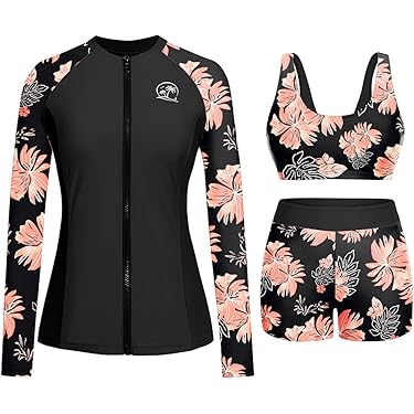 Amazon Best Sellers: Best Women's Rash Guard Sets