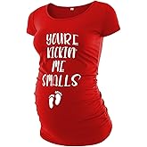 Maternity Shirts for Women - Casual Graphic Ruched Sides Short Sleeve Pregnancy Announcement Shirt